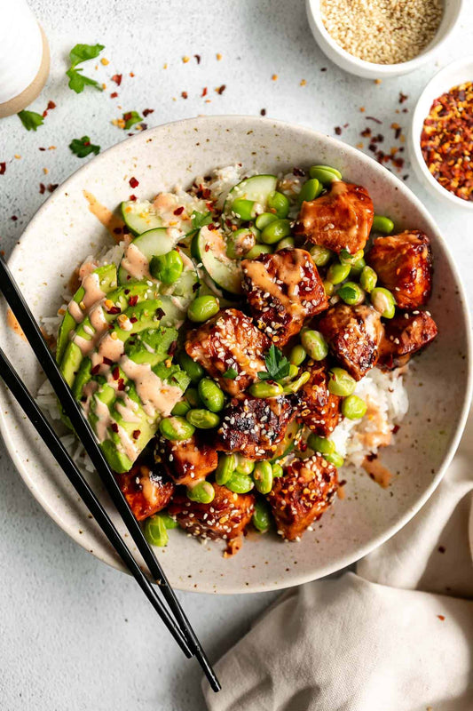 Honey Sriracha Salmon Bowls