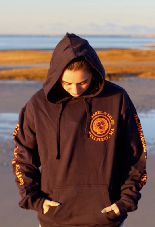 Hoodie Navy/Orange "Shuck It" (Unisex)