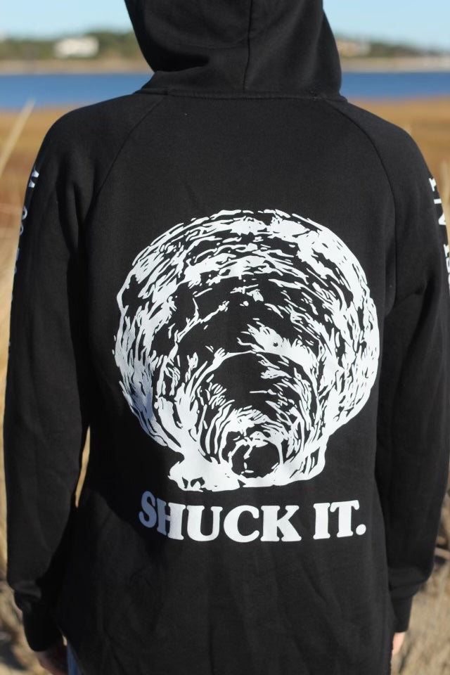 Black Hoodie "Shuck It" (Womens)