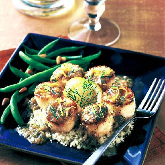 Seared Scallops with Lemon and Dill
