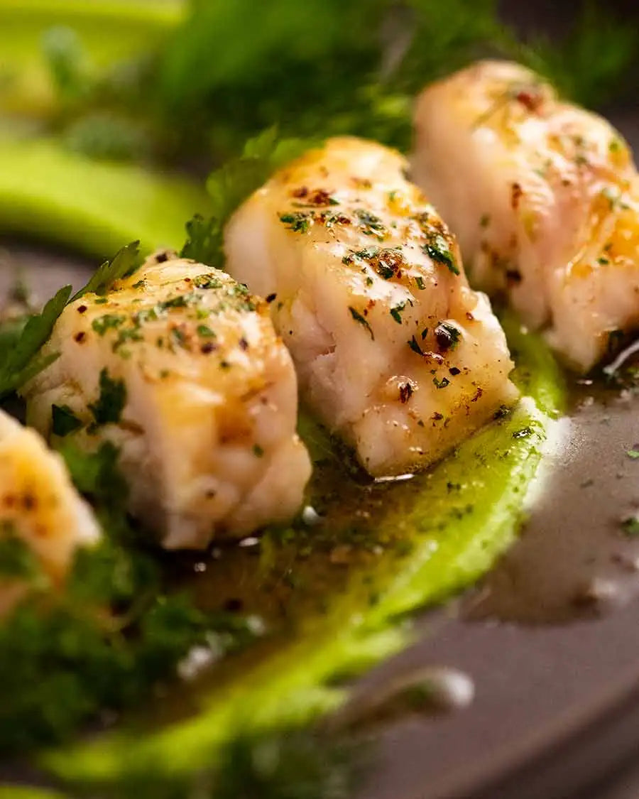 “Poor Man’s Lobster” – Monkfish with Herb Brown Butter